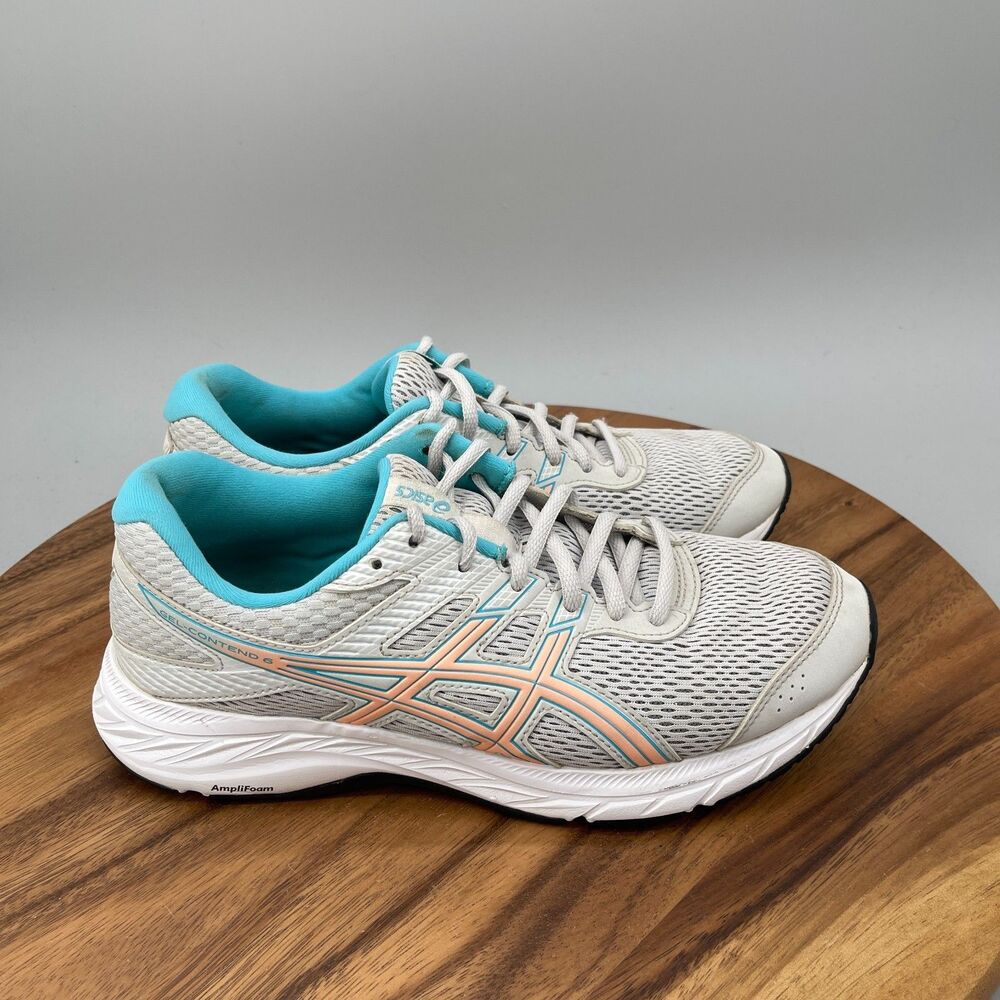 ASICS GEL-CONTEND 6 Shoes Womens Size 9 W Gray Running Comfort Walking Sneakers